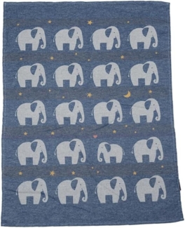 FUSSENEGGER Babydecke Lima Elefant blau