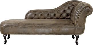 Chaiselongue Kunstwildleder braun rechtsseitig NIMES