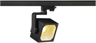 SLV EURO CUBE Spot, schwarz, 60°, 3000K, CRI90, inkl. 3P.-Adapter - Leuchten mit 3 Phasen Adapter 230V
