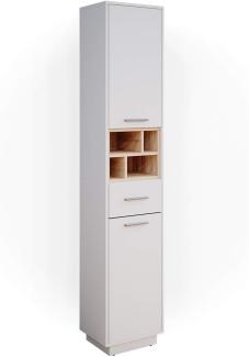 Vicco 'Beatrice' Hochschrank, Spanplatte, 38 x 190 x 30 cm, Weiß / Sonoma Eiche