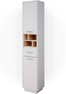Vicco 'Beatrice' Hochschrank, Spanplatte, 38 x 190 x 30 cm, Weiß / Sonoma Eiche