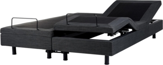 Verstellbares Bett ohne Kopfteil Stoff DUKE 180 x 200 cm Dunkelgrau