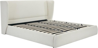 Vente-unique - Bett mit Bettkasten - 140 x 190 cm - Bouclé-Stoff - Cremefarben - CORTAGA