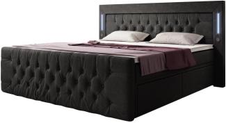 Boxspringbett Charme 200x200 H3 Schwarz