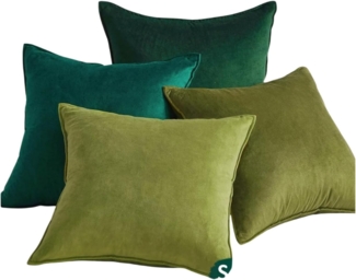 4er Set Kissenbezüge inklusive Füllkissen - Set Sami Kissenbezug ( 30x50cm & 50x50cm - grün )