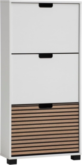 Schildmeyer Schuhschrank Schuhkipper Ryker 160032, Mattweiß/Akustikpaneel Optik, 59,8 x 19,5 x 124 cm
