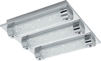 Eglo 97056 Wandleuchte Deckenleuchte Badezimmerlampe TOLORICO IP44 LED 22W L:35cm Edelstahl chrom, Kunststoff, Brillantglas klar