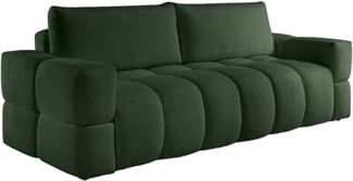 Vente-unique - Sofa 3-Sitzer mit Schlaffunktion - Bouclé-Stoff - Grün - ISSORO II