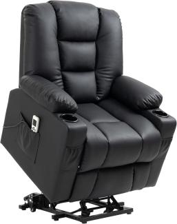 HOMCOM Massagesessel Fernsehsessel mit Liegefunktion, Rollen, Fernbedienung (Relaxsessel mit Aufstehhilfe, 2-St, TV Sessel), mit USB-Anschluss