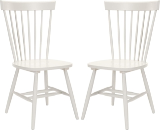 Safavieh 2er Set Hölzernes Esszimmerstühle, Weiß, 55 X 50 X 90