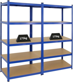 PROREGAL® Schwerlastregal MegaDeal Garagenregal Steckregal Lagerregal TAURUS, 2-tlg, Robustes Lastenregal Garagenregal Werkstattregal Kellerregal