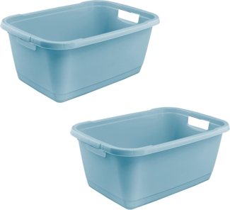 keeeper Wäschewanne aenna, 2er Set, 65 x 44 x 28 cm, 52 l (Set, 2 St), praktische Griffe, platzsparend ineinander nestbar