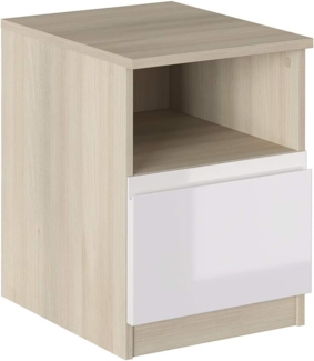 Iconico Home MIK Modern, Nachttisch mit Tagesfach und Schublade mit Rollschienen, mit integriertem Griff