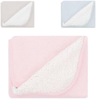 Kikkaboo Babydecke gestrickt Dream big 100 x 75 cm, Schmusedecke, 100% Baumwolle rosa