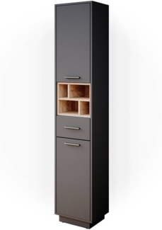 Vicco 'Beatrice' Hochschrank, Spanplatte, 38 x 190 x 30 cm, Anthrazit / Sonoma Eiche