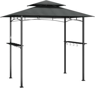 vidaXL Grillpavillon mit Seitenregalen Anthrazit 240x150x243 cm Stahl 360140