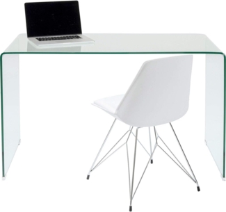 Kare Design Schreibtisch Clear Club, Transparent, Modern, Elegant, Platzsparend, Wohnzimmer, Büro, Home-Office, ESG-Glas, 78 x 125 x 60 cm (H/B/T)