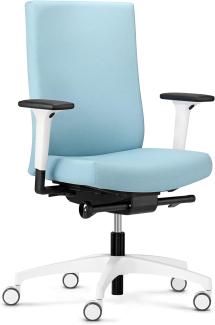 Dauphin Adjust evo Cozy Colours | ergonomischer Bürostuhl, Made in Germany | Bequeme, höhenverstellbare Rückenlehne | individuell einstellbare Sitztiefe (Ocean Blue)