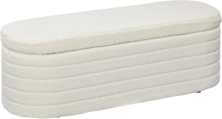 HOMCOM Polsterbank mit Holzrahmen, Bettbank mit Stauraum, Teddy-Vlies-Optik (Sitzbank, 1-St, Truhenbank), für Wohnzimmer, Cremeweiß