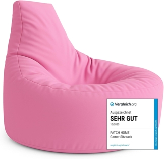 Patchhome Gamer Kissen Lounge Kissen Sitzsack Sessel Sitzkissen In & Outdoor geeignet fertig befüllt | Altrosa - Ø 75cm x Höhe 80cm - in 2 Größen und 25 Farben