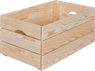 Inter Link - Holzkiste - Stapelkiste massivholz – Aufbewahrungskiste, Für Obst, Gemüse, Wein, Garten, Bad, Spielzimmer – Platzsparend, praktisch – 51 x 31,5 x 23 cm Valloni M