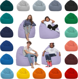 HomeIdeal - Sitzsack XXL Bodenkissen für Erwachsene & Kinder - Geeignet für Gaming oder Entspannen - Indoor wie Outdoor da er Wasserfest ist - mit EPS Perlen, Farbe:Flieder, Größe:XXXL