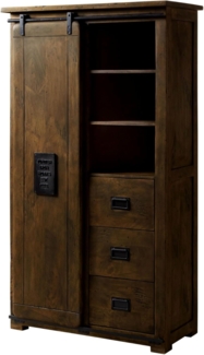 Massivmoebel24 Dreh-/Schwebetürenschrank #414 (Kleiderschrank Mango 100x45x175 braun lackiert RAILWAY #414)