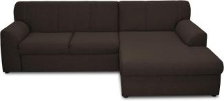 DOMO Collection Ecksofa Topper | moderne Couch in L-Form | kleine Polsterecke mit Schlaffunktion | braun, 245 x 155