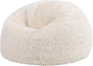 icon Klassischer Sitzsack Flauschig aus Kunstfell „Mongolisch“, Weiß, Sitzsack Erwachsene mit Füllung, Indoor Sitzsack Kuschelig Groß