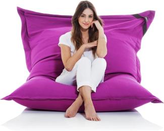 Original SMOOTHY® Cotton Indoor XXL Sitzsack 400L Riesensitzsack Sitzkissen Sessel aus Baumwolle für Kinder & Erwachsene (180x140 cm, Amethyst-Lila)