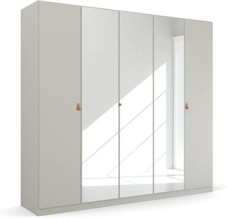 Rauch Möbel Homey by Quadra Spin Schrank Drehtürenschrank, Grau, 5-trg. mit Spiegel, inkl. 3 Kleiderstangen, 3 Einlegeböden, BxHxT 226 x 210 x 54 cm