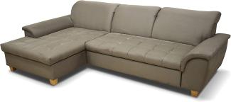 DOMO Ecksofa Franzi / Couch mit Schlaffunktion Bettkasten Rückenfunktion / 281 x 170 x 81 cm / Eckcouch in beige