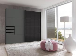 Schwebetürenschrank >Susanetta< in Graphit - 225x210x64cm (BxHxT)