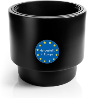 BigDean Blumentopf Pflanzkübel Design mit Einsatz rund ø 40 cm (Set, 1 St, 1 Pflanztopf + 1 Übertopf), Topf & Übertopf, 40cm, Schwarz, Bruchfest, Wetterfest