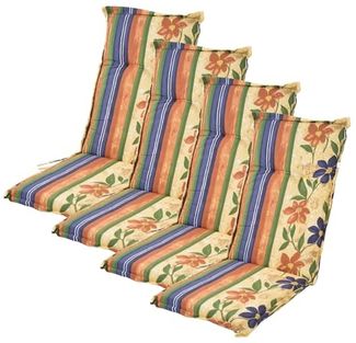 4x Polsterauflage Hochlehner Gartenstühle Sitzkissen Sesselauflage Sitzauflage