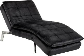 Chaiselongue Samtstoff schwarz verstellbar LOIRET