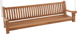 CLP Schaukelbank Joyce Teakholz wetterfest mit Befestigungsmaterial,teak 220 cm