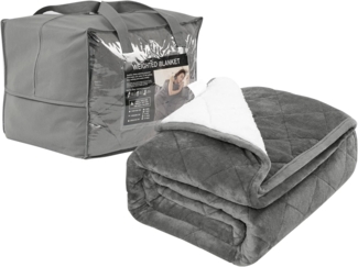 Woltu Gewichtsdecke, Bezug: Flanell Sherpa, Therapiedecke, Schwere Decke aus Flanell Sherpa