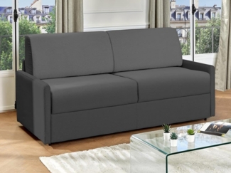 Vente-unique - Schlafsofa 4-Sitzer - Liegefläche: 160 cm - Matratzenhöhe: 22 cm - Stoff - Grau - CALIFE