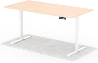 elektrisch höhenverstellbarer Schreibtisch DESK 180 x 90 cm - Gestell Weiss, Platte Eiche