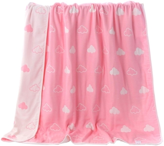 Hayisugar Baby Kuscheldecke, extra weich, 100% Baumwolle, 6-lagig, Decke, Babydecke, Einschlagdecke, Kinderwagendecke, Kinderdecke, Wohndecke Tagesdecke Sommerdecke, Rosa Wolke, 150x200 cm