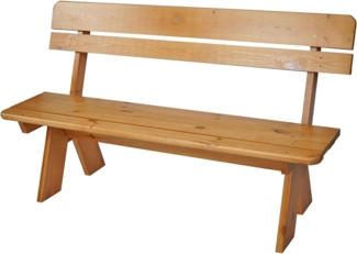 Holzbank Gartenbank Parkbank Oslo 148cm Gastronomie-Qualität massiv ~ honigbraun lackiert