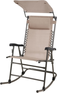 SVITA Schaukelstuhl, faltbar, mit Sonnenschutz, Armlehne, Kopfstütze, Beige