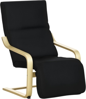 HOMCOM Relaxsessel Relaxstuhl mit Verstellbarem Fußteil (Ruhesessel, 1-St, Ruhestuhl), Schwarz 66,5 x 94 x 100 cm