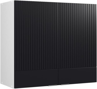 Küchenglasschrank Fame-Line Schwarz gestreift 80 cm Vicco