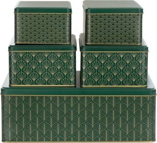 bonsport Keksdose Keksdosen 5er-Set, eckig, Metall, Pattern