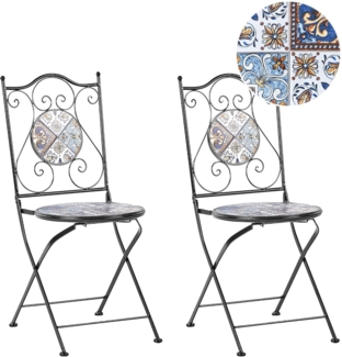 Gartenstuhl 2er Set CIVITA Metall Schwarz