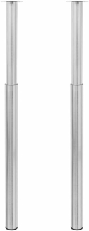 2 x Teleskopfuß Stützfuß Tischbein Nickel gebürstet 710mm-1100mm 242152