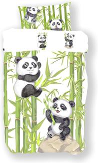 Koru Kids Kinderbettwäsche Panda als Babybettwäsche 100x135 oder Kinderbettwäsche 135x200, 100% Baumwolle (Renforc), 2 teilig, Kuschelig weiche Kinderbettwäsche mit wirklich tollem Panda Motiv