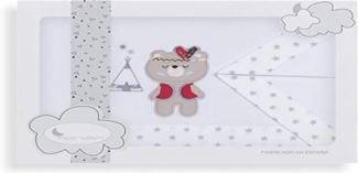 Interbaby 03197-18 Laken für das kinderbettchen TIPI OSO, weiss e grau, grau
